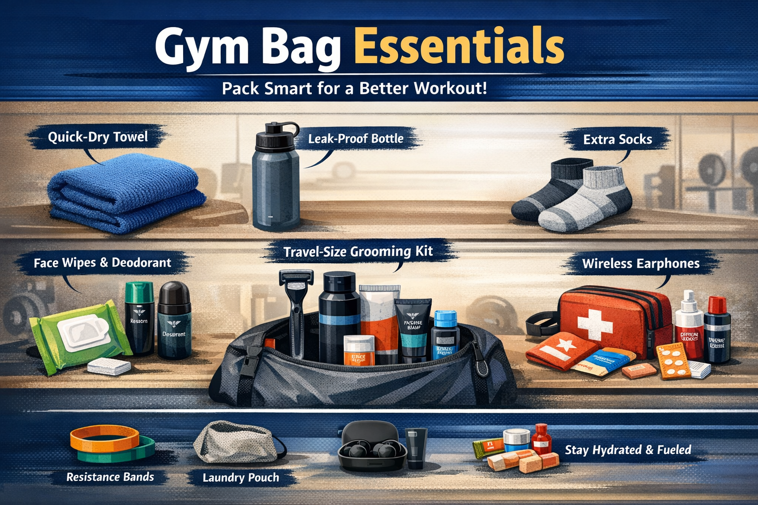 A must-have list of gym bag essentials | Bombay Shaving Company