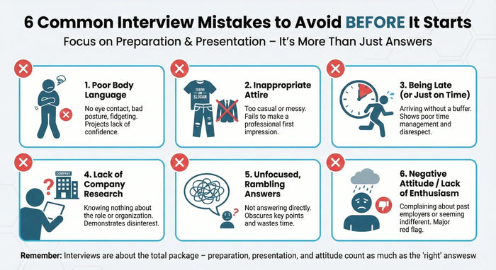 Top 6 Mistakes to Avoid BEFORE an Interview