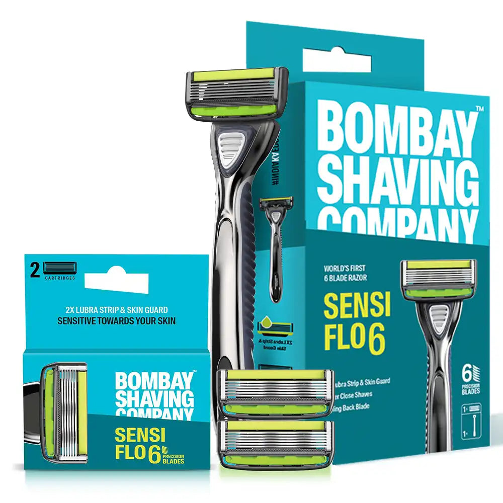 Sensi Flo6 Razor & Cartridges (Pack of 2) Bombay Shaving Company