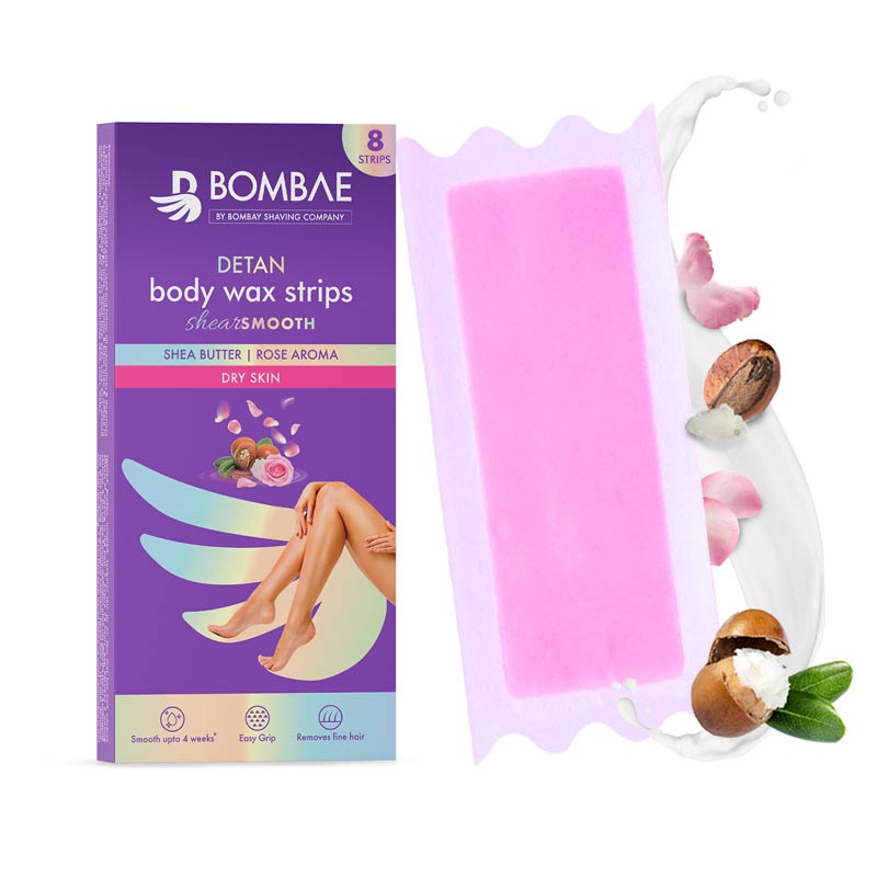 Body Wax Strips Shea-r Smooth Dry Skin - 8+2 (Pack of 2)