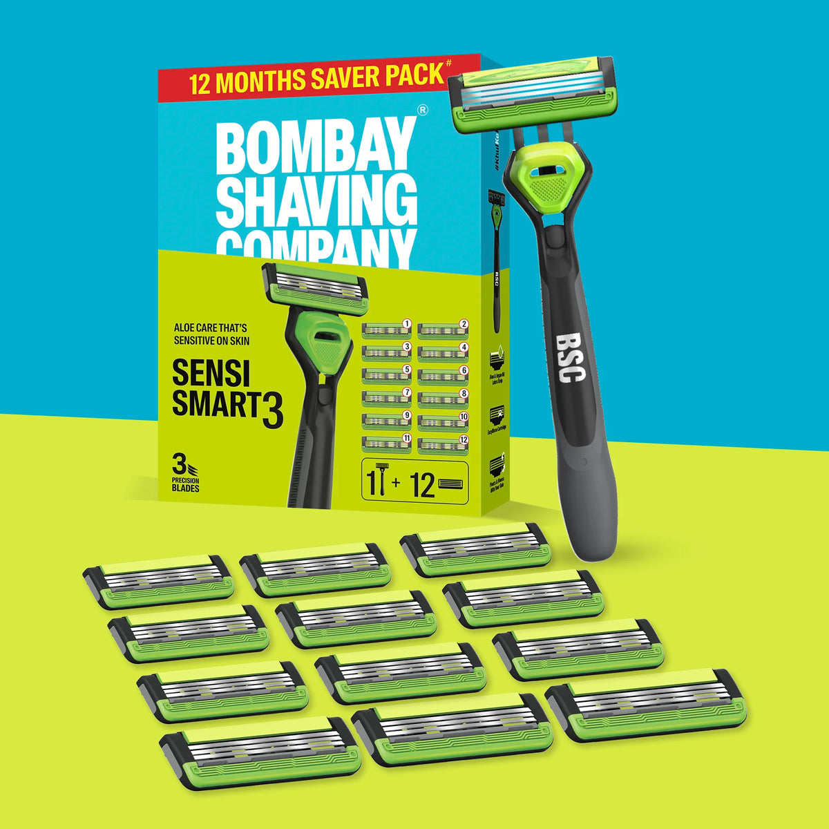 Sensi Smart 3 Razor and 12 Blades