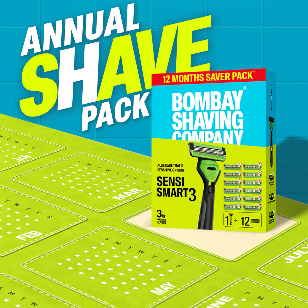 Sensi Smart 3 Razor and 12 Blades