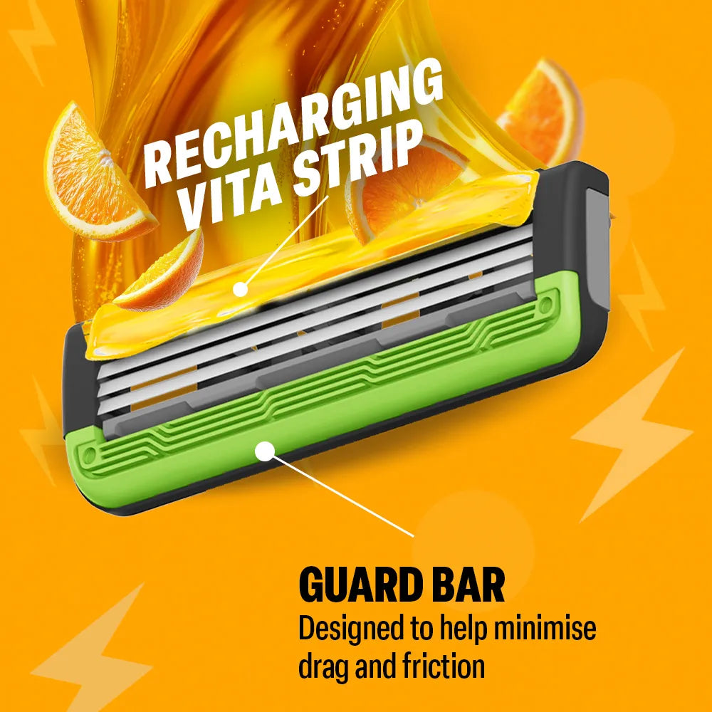 Vita Charge 3 Razor and Turmeric Shaving Foam Combo