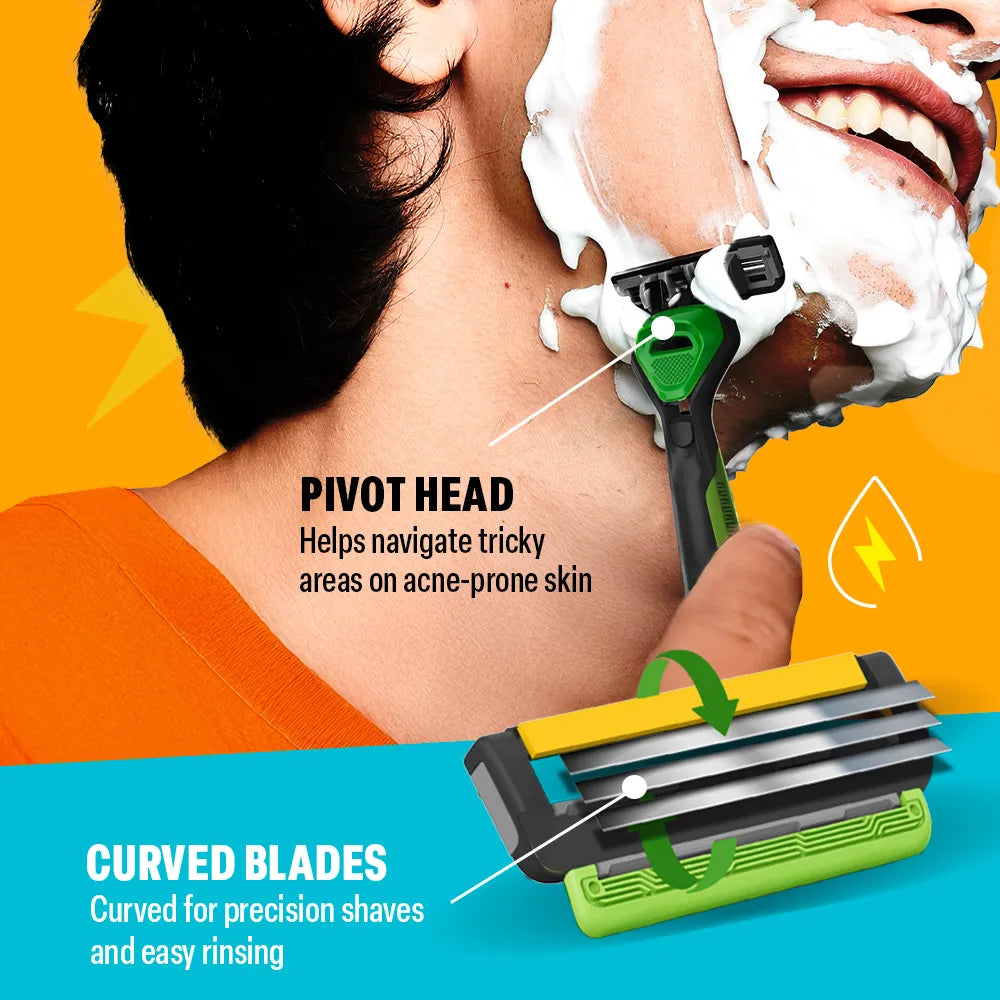 Vita Charge 3 Razor and Turmeric Shaving Foam Combo