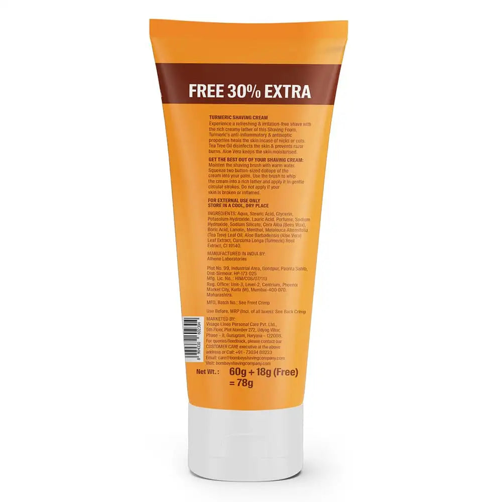 Turmeric Shaving Cream, 78g Bombay Shaving Company