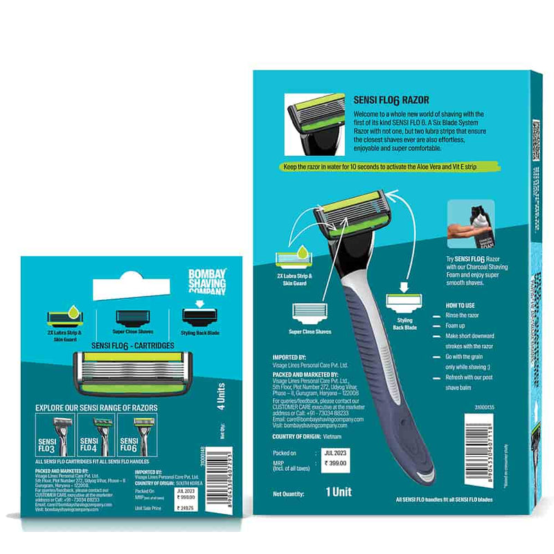 Sensi Flo6 Razor & Cartridges (Pack of 4)