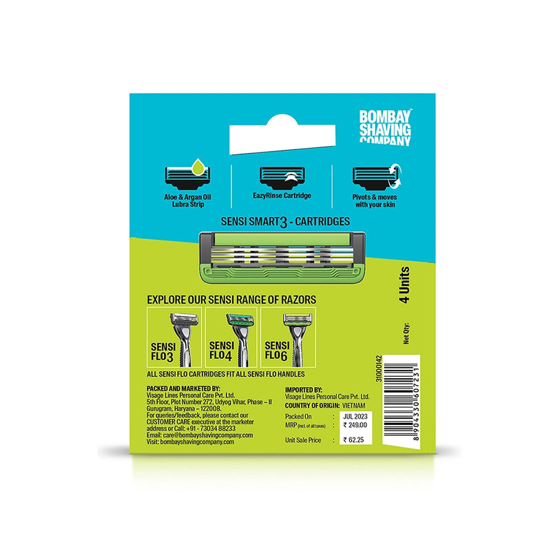 Sensi Smart3 Razor & Cartridges (Pack of 4)
