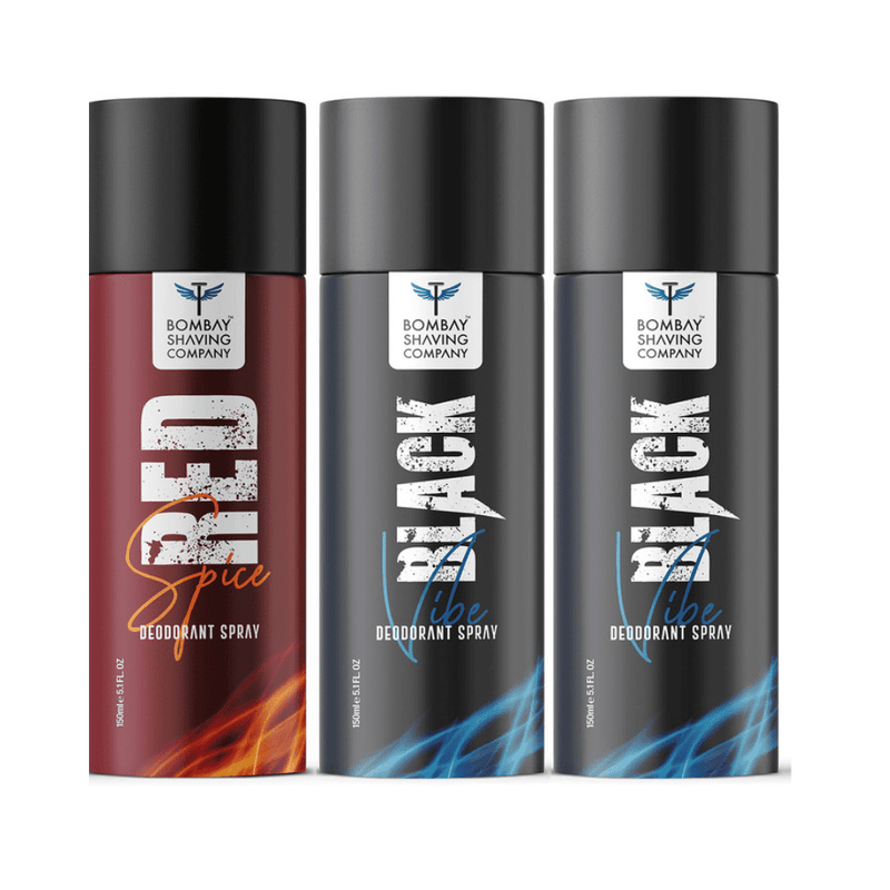 Red Spice & Black Vibe Deodorant For Men (Pack Of 3)