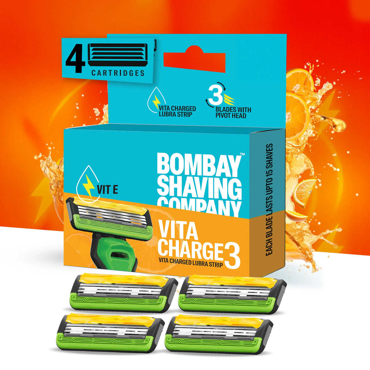 Vita Charge3 cartridges (Pack of 4 Blades)