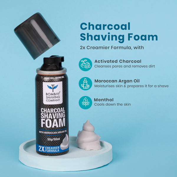 Charcoal Shaving Foam (Pack of 3), (50g x 3)