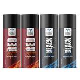 Red Spice & Black Vibe 150ml x 4 Combo Deodorant Spray For Men