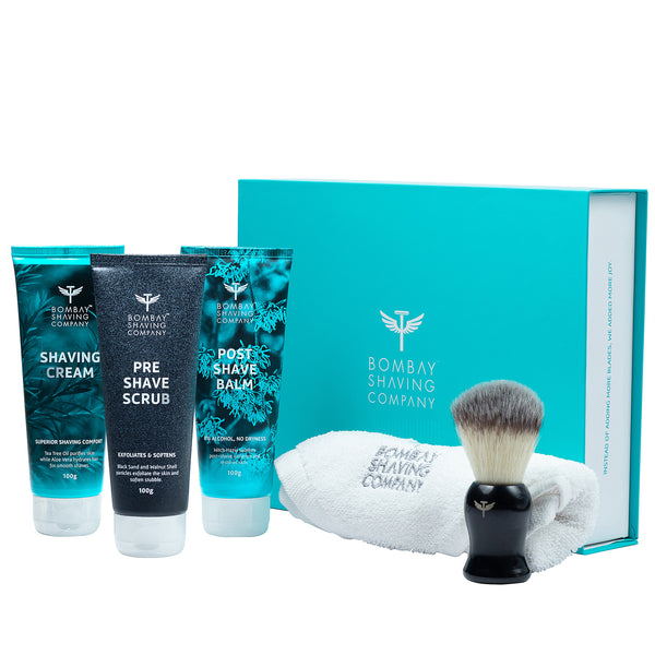 3 Step Shaving Regime poser with box contents