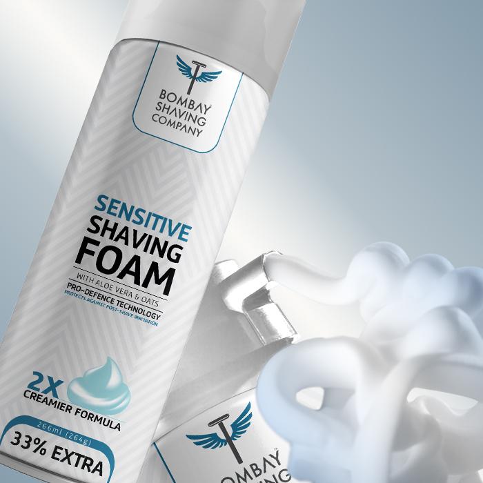 sensitive shaving foam 264gm poster