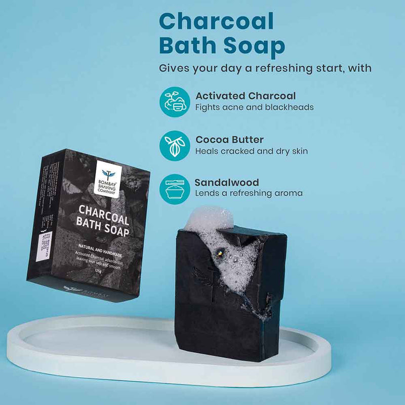 charcoal bath soap - shave and travel kit
