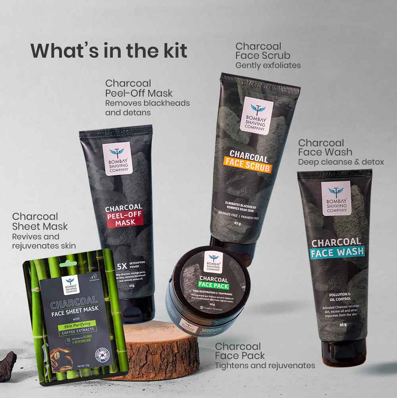 Charcoal Face Care Kit with Sheet Mask