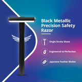 Black Metal Precision Safety Razor - features