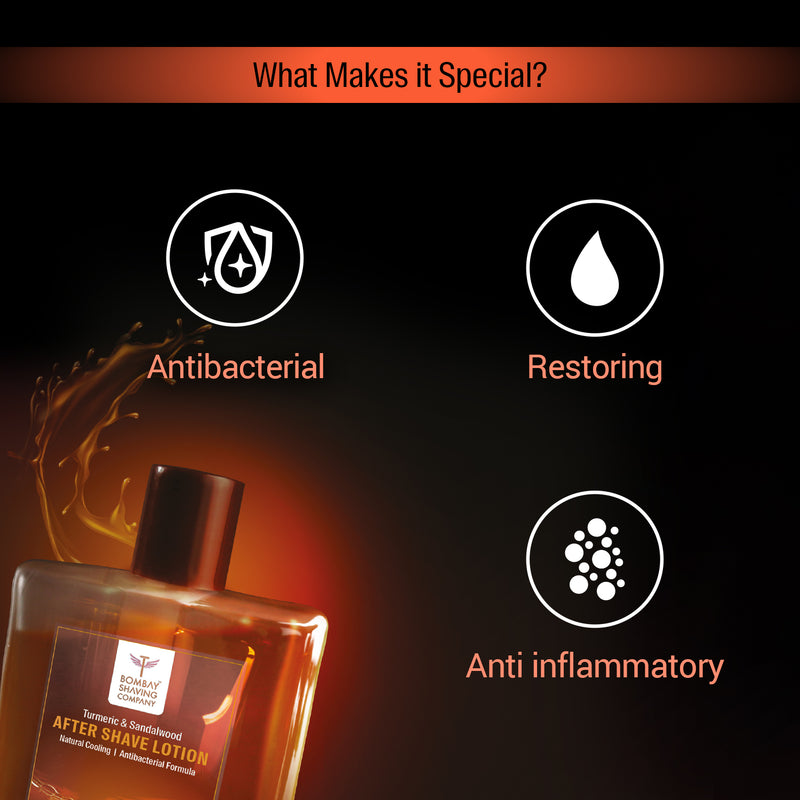 Turmeric & Sandalwood After Shave lotion benefits