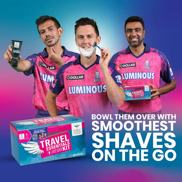 Experience the smoothest shaves on the go with the Shave and Travel Kit from Bombay Shaving Company ( Exclusive Rajasthan Royals Edition )