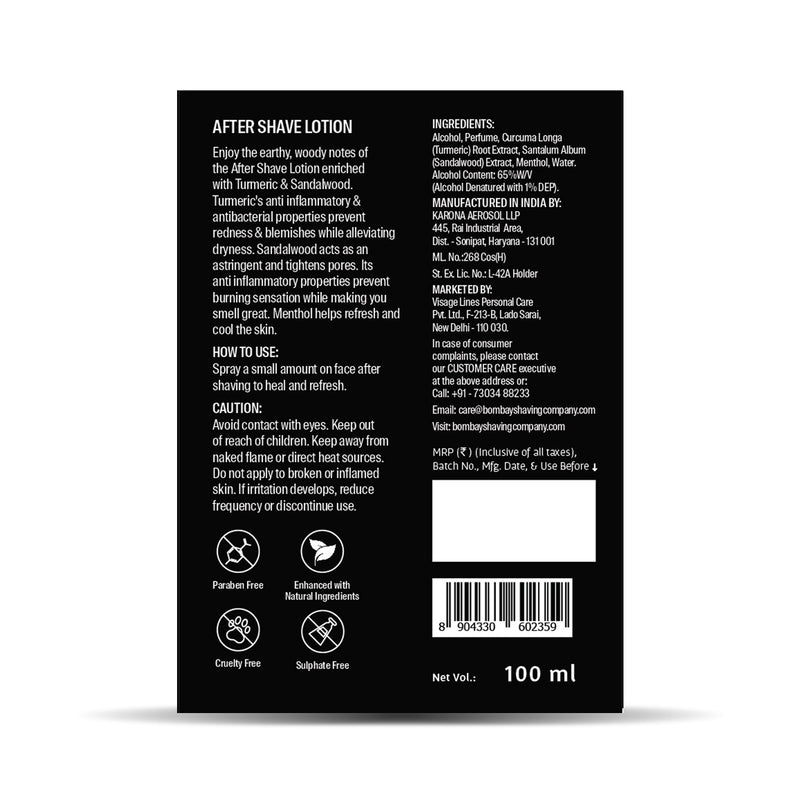 Turmeric & Sandalwood After Shave lotion instructions