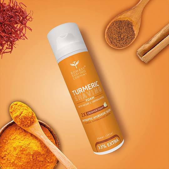 turmeric shaving foam poster